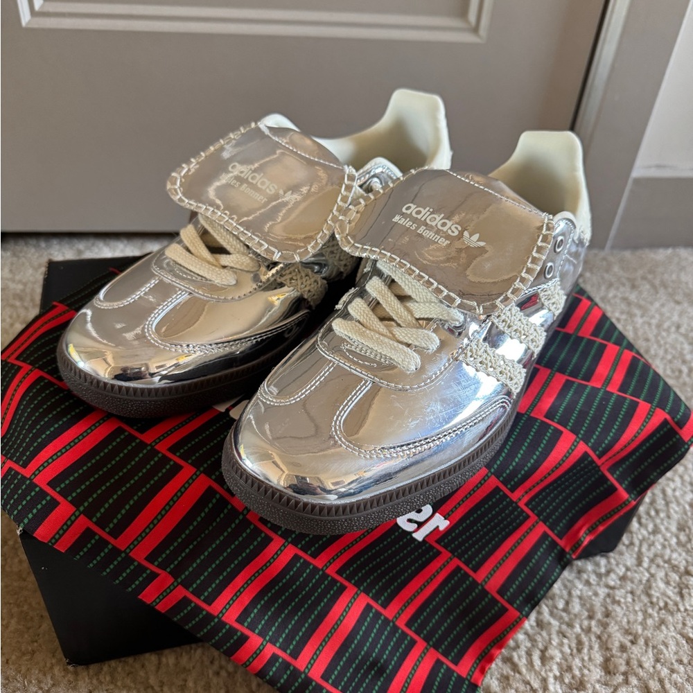 Adidas Metallic Silver Wales Bonner Sneakers